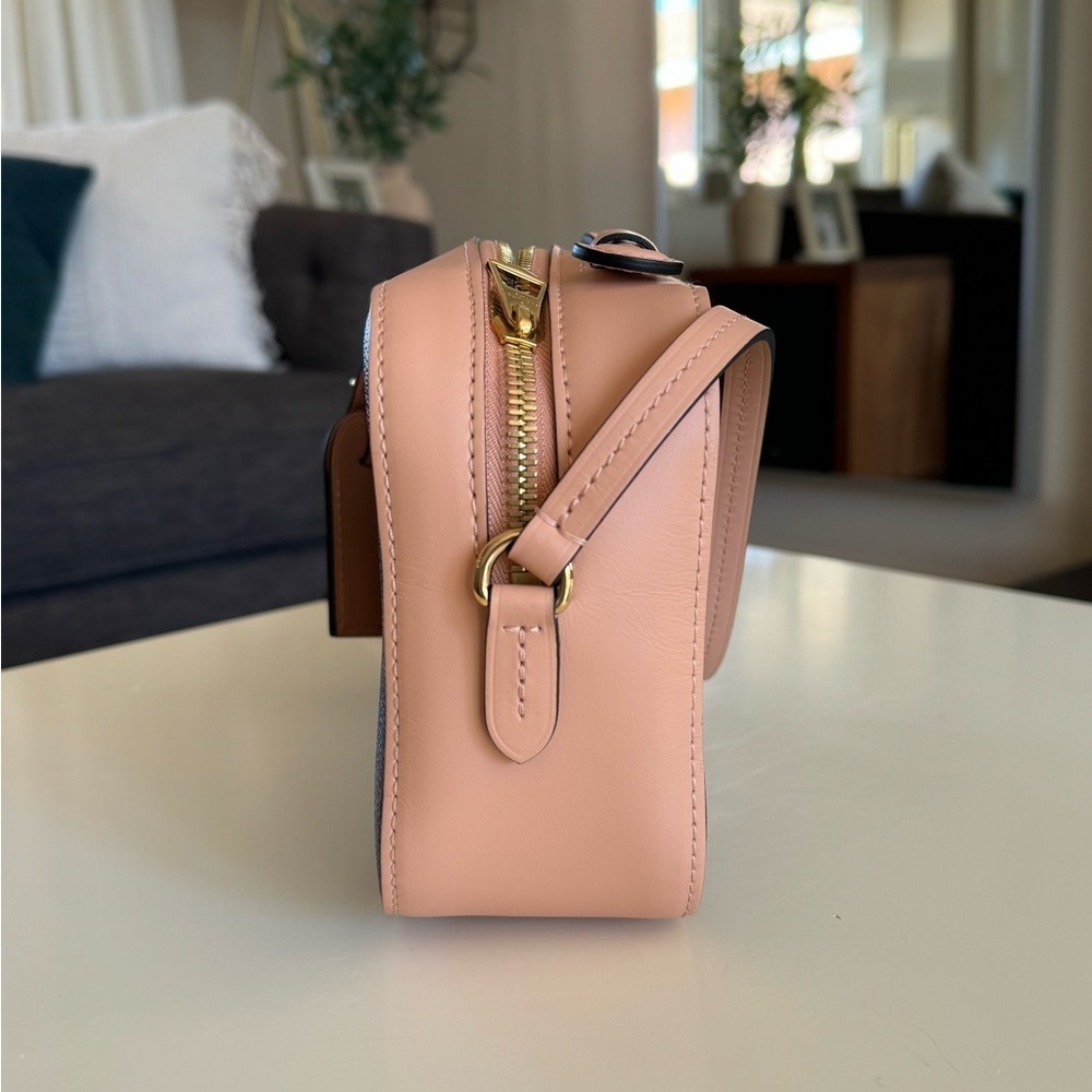 Louis Vuitton Brown Damier Ebene Canvas and Pink Leather Santa Monica Camera Bag - Picture 8 of 16